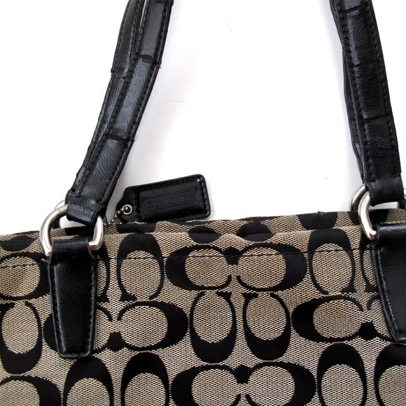 Bag Coach Black and Gray Shoulder monogram pre owned luxury 💖 - Picture 6 of 13